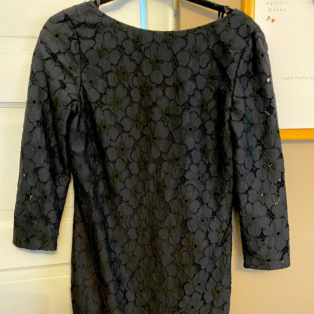 diane von furstenberg black lace flower dress